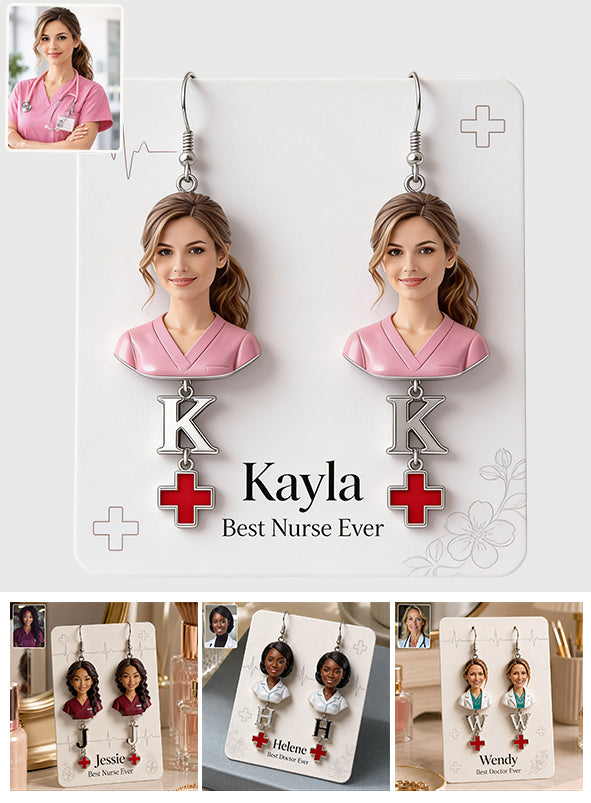 Care With Love - Personalized Nurse Earrings With Card