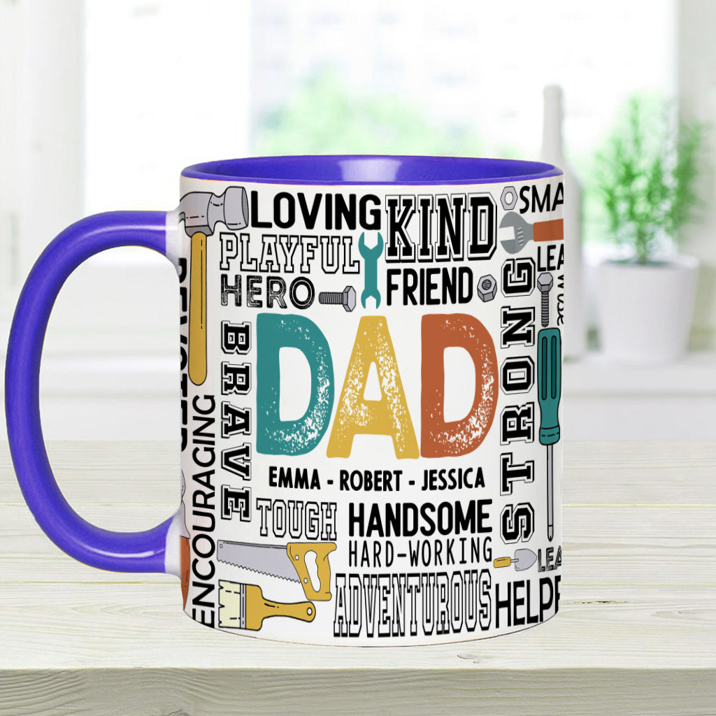 Best Dad Ever - Personalized Father Accent Mug