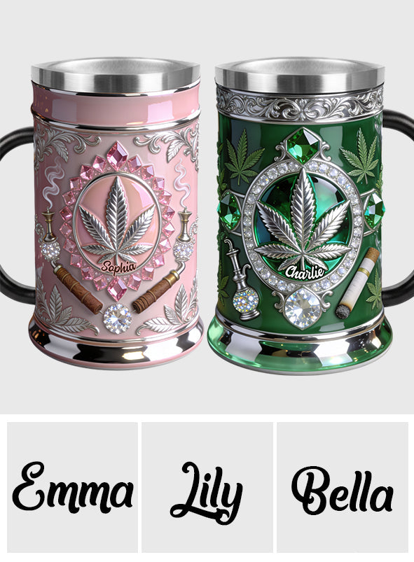 Amateurs de cannabis et fumeurs - Chope à bière personnalisée au cannabis