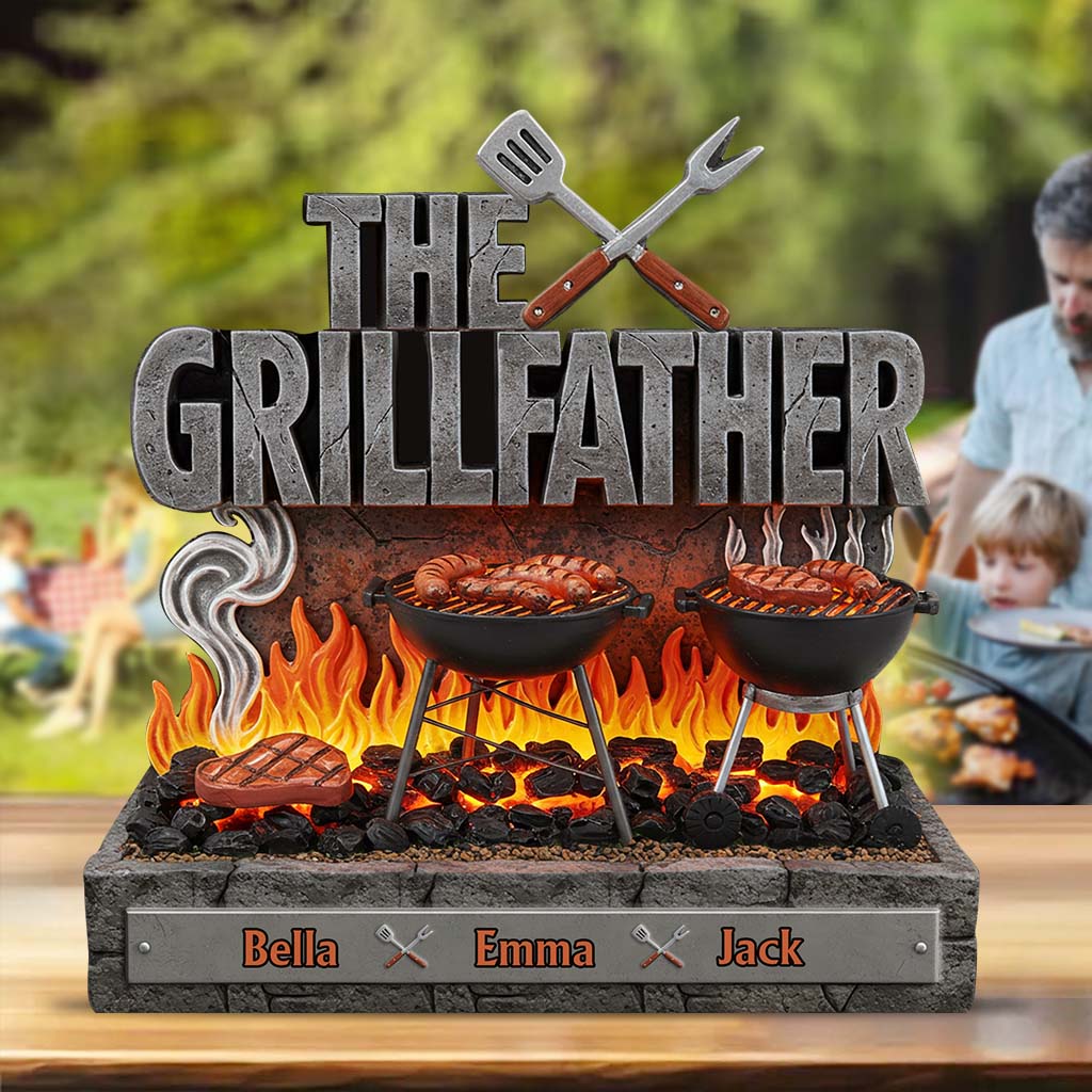 The Grillfather - Personalized Father Custom Shaped Acrylic Plaque