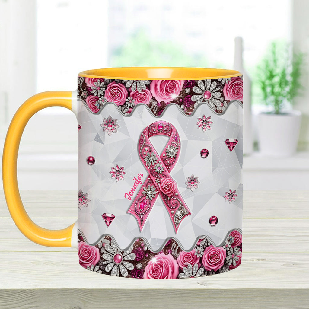 Breast Cancer Awareness - Personalized Breast Cancer Awareness Accent Mug
