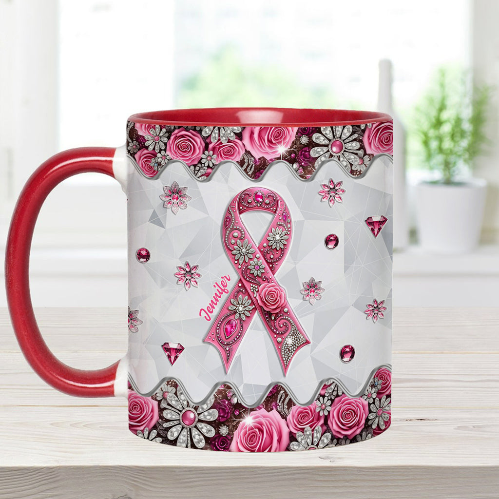 Breast Cancer Awareness - Personalized Breast Cancer Awareness Accent Mug