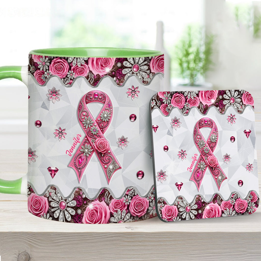 Breast Cancer Awareness - Personalized Breast Cancer Awareness Accent Mug
