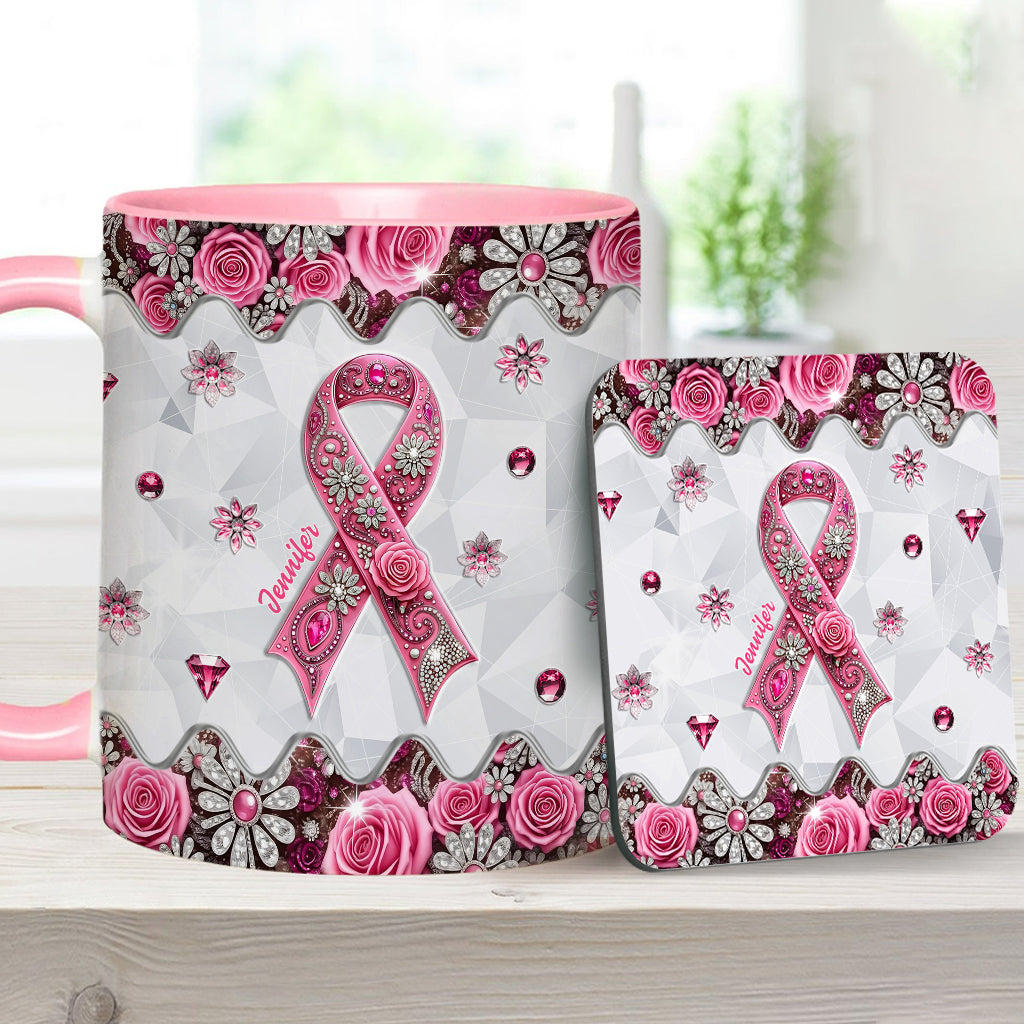 Breast Cancer Awareness - Personalized Breast Cancer Awareness Accent Mug