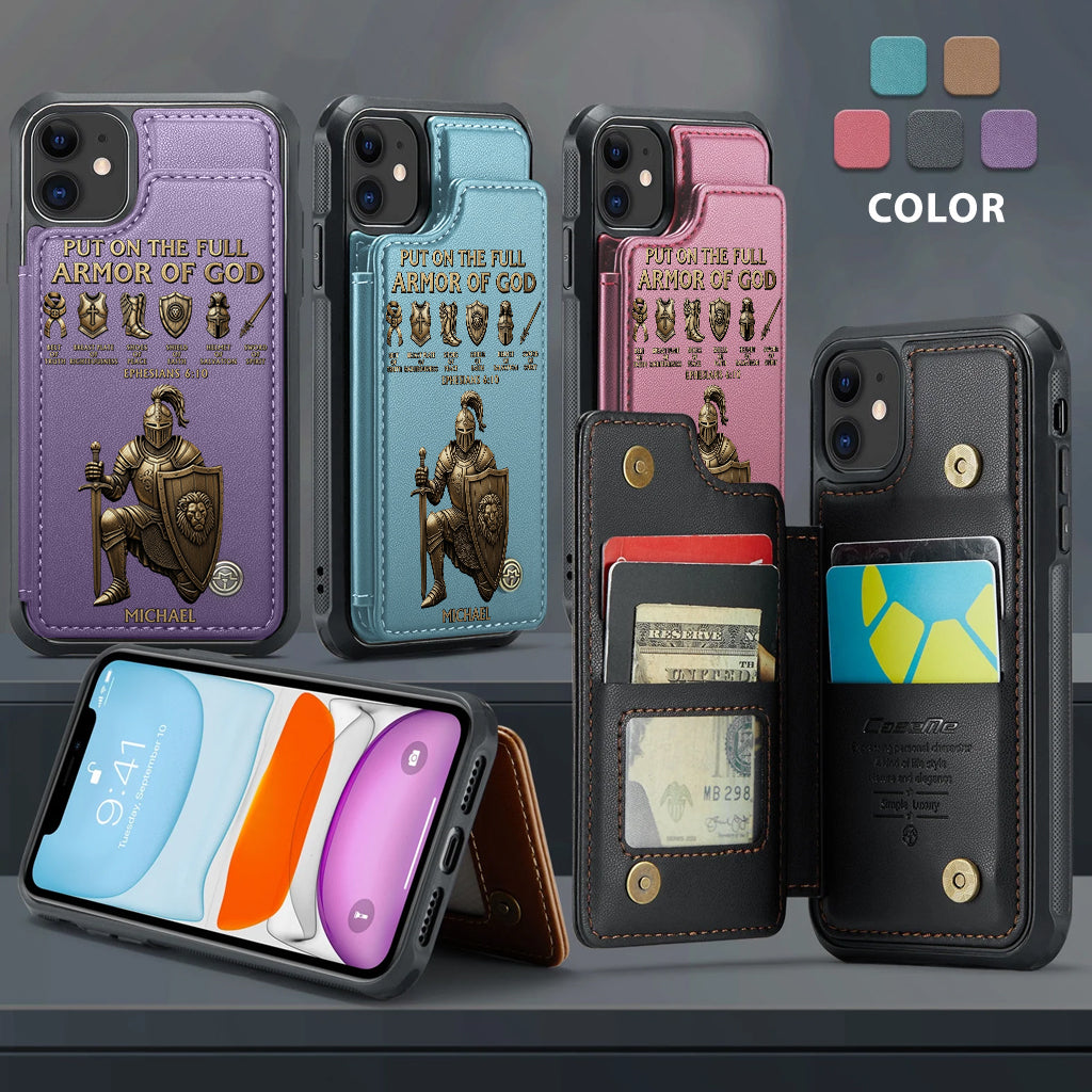 Put On The Full Amor Of God - Personalized Christian Wallet Phone Case