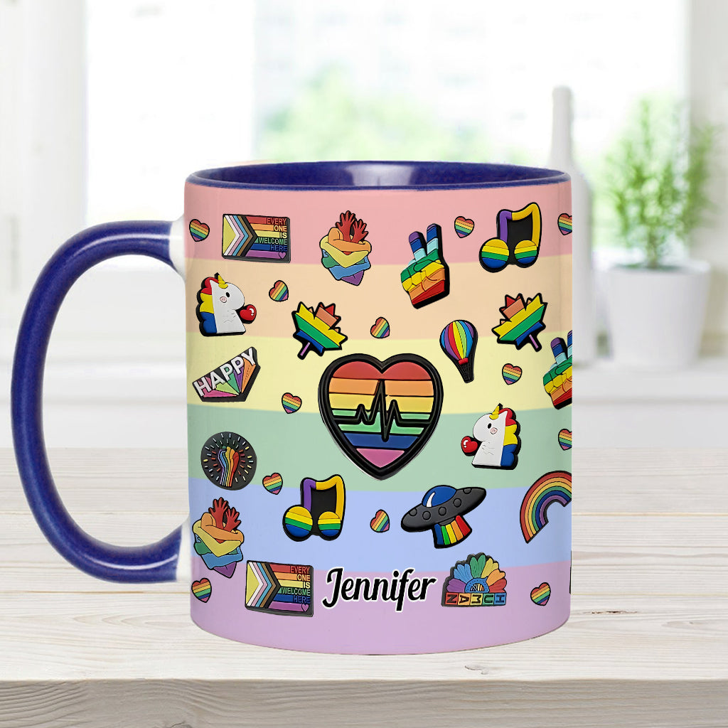 Pride Rainbow - Personalized LGBT Support Accent Mug