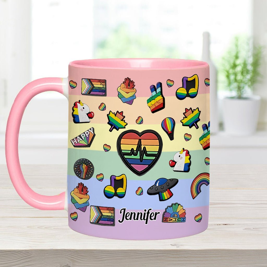 Pride Rainbow - Personalized LGBT Support Accent Mug