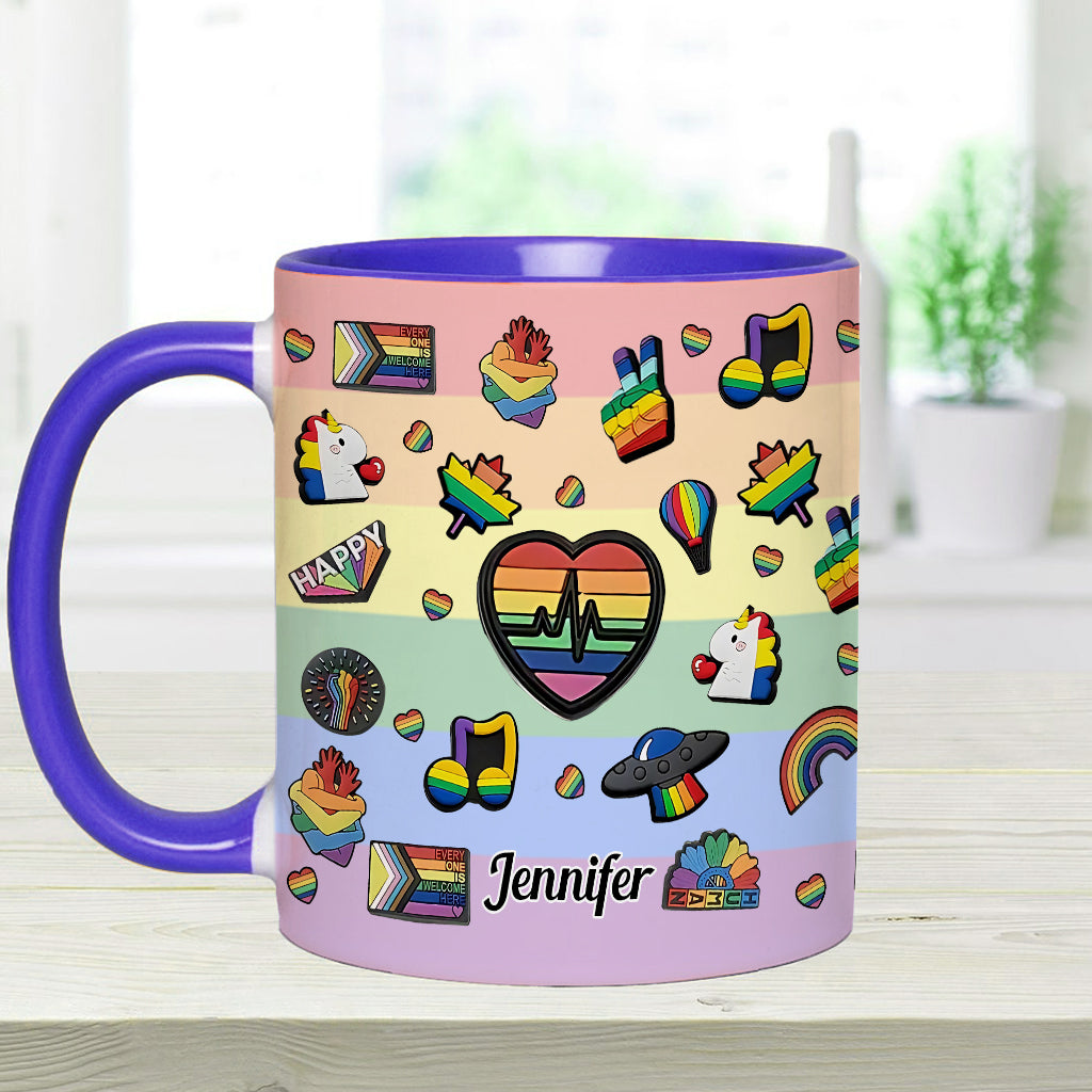 Pride Rainbow - Personalized LGBT Support Accent Mug