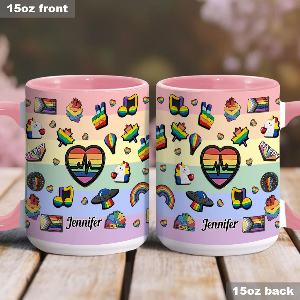 Pride Rainbow - Personalized LGBT Support Accent Mug