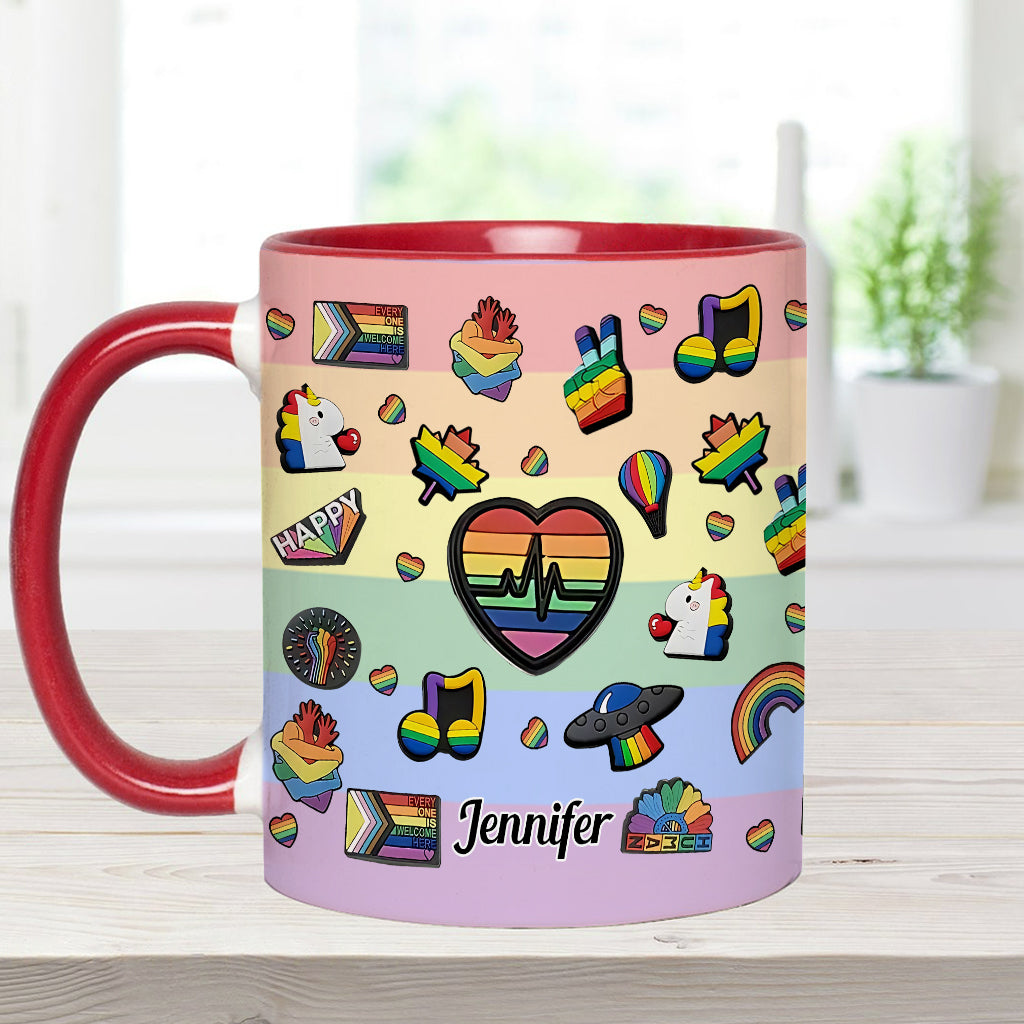 Pride Rainbow - Personalized LGBT Support Accent Mug