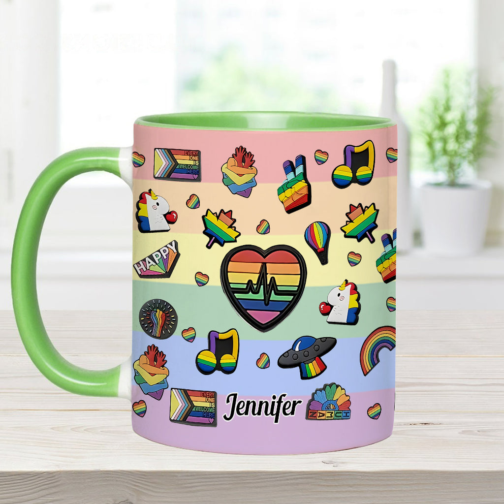 Pride Rainbow - Personalized LGBT Support Accent Mug