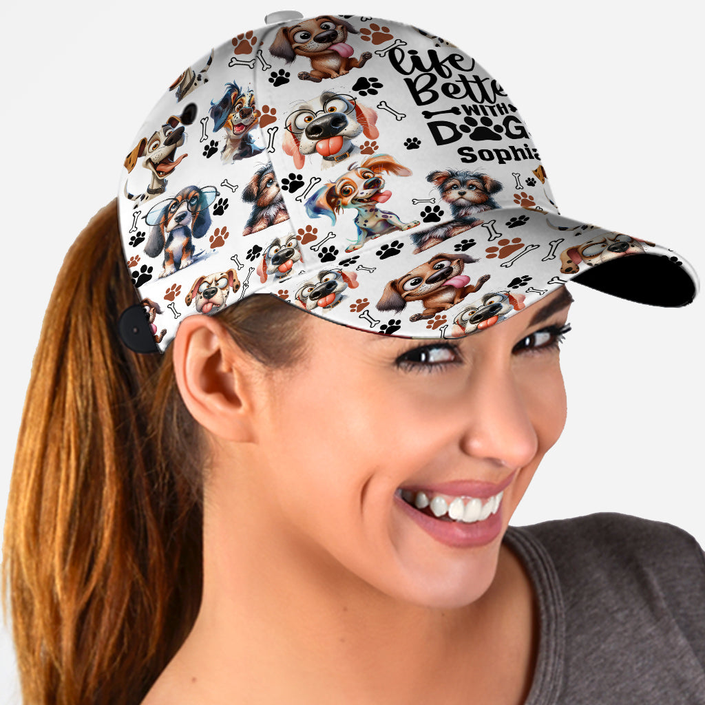 Life Is Better With Dogs - Personalized Dog Classic Cap