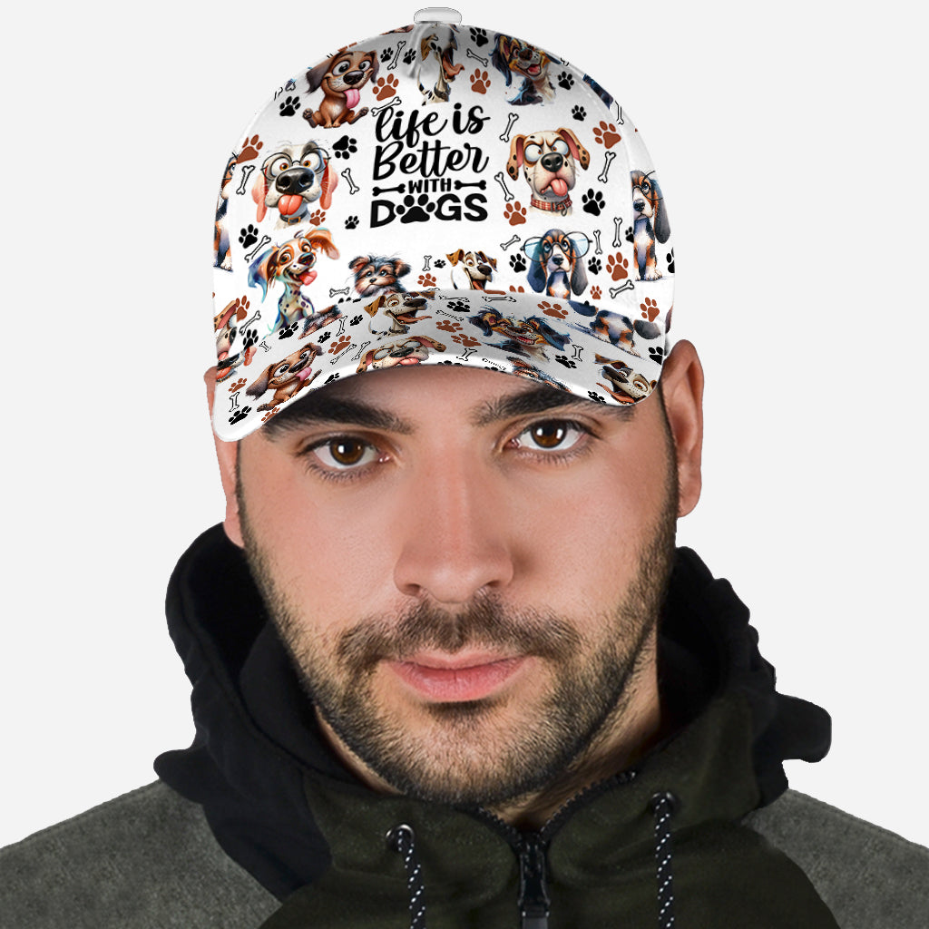 Life Is Better With Dogs - Personalized Dog Classic Cap