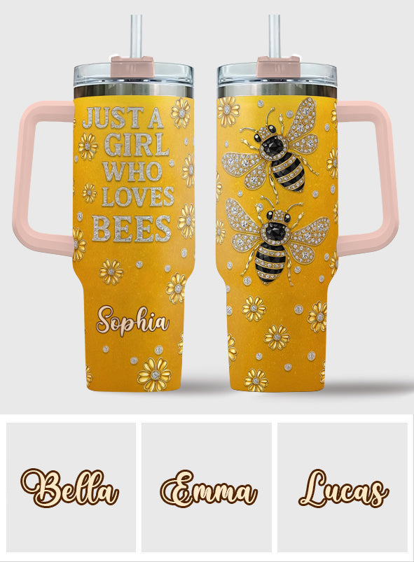 Une fille qui aime les abeilles - Gobelet abeille personnalisé avec anse
