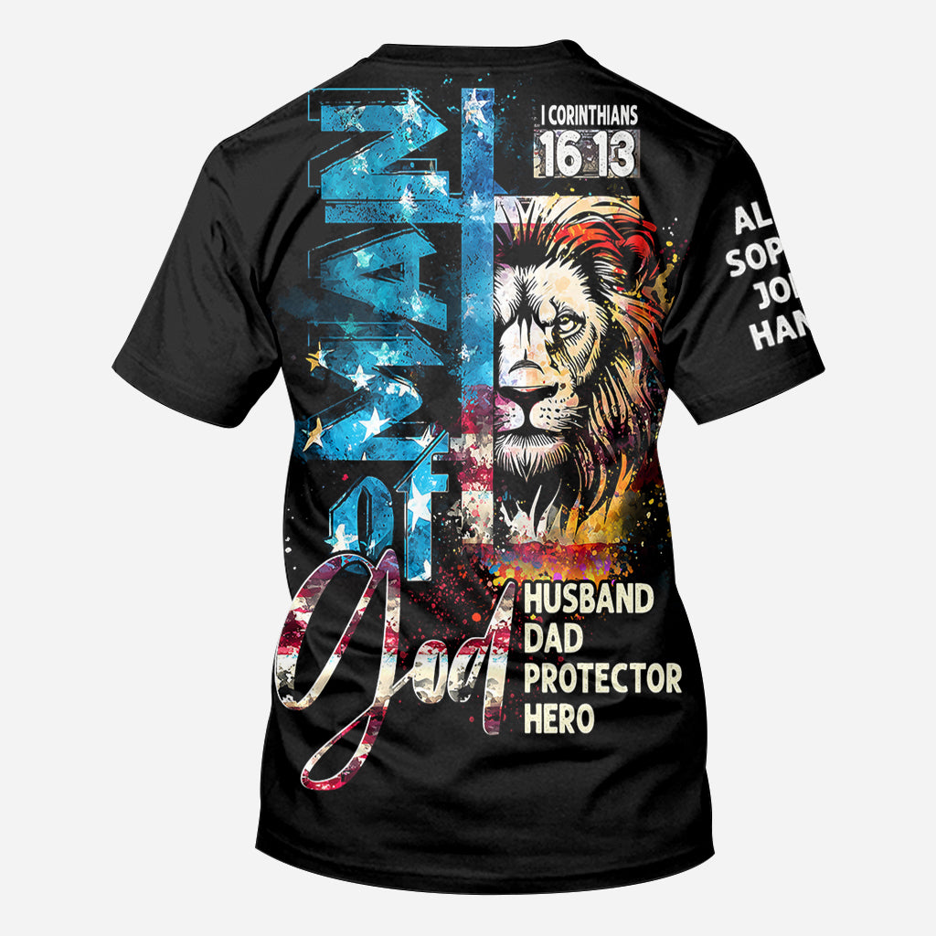 Man Of God - Personalized Father All Over Shirt