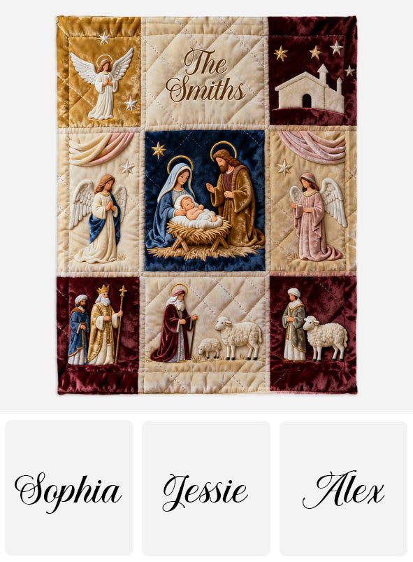 Krippenszene - Personalisierte christliche Decke