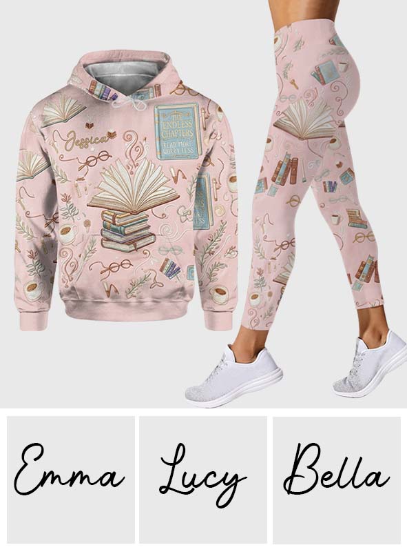 Einfach ein Mädchen, das Bücher liebt – personalisierter Buch-Hoodie und Leggings
