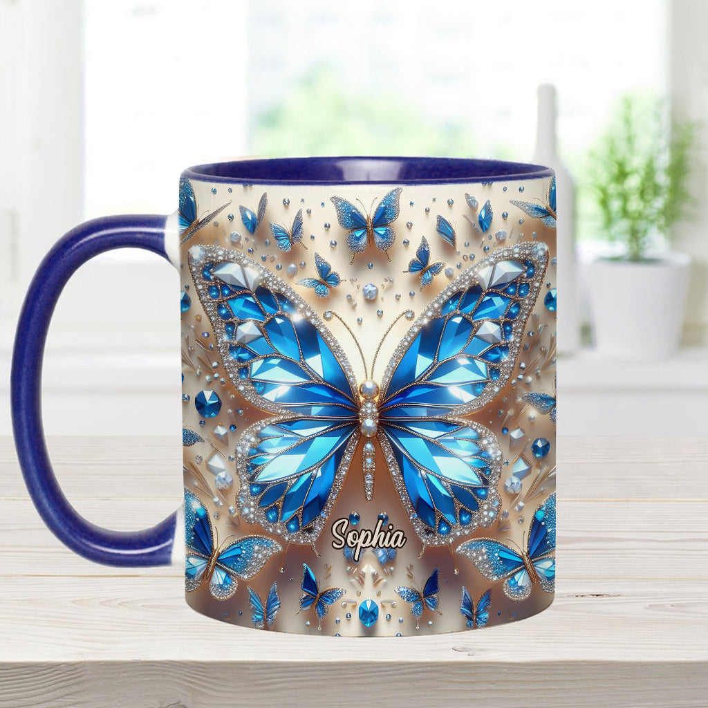 Beautiful Butterflies - Personalized Butterfly Accent Mug