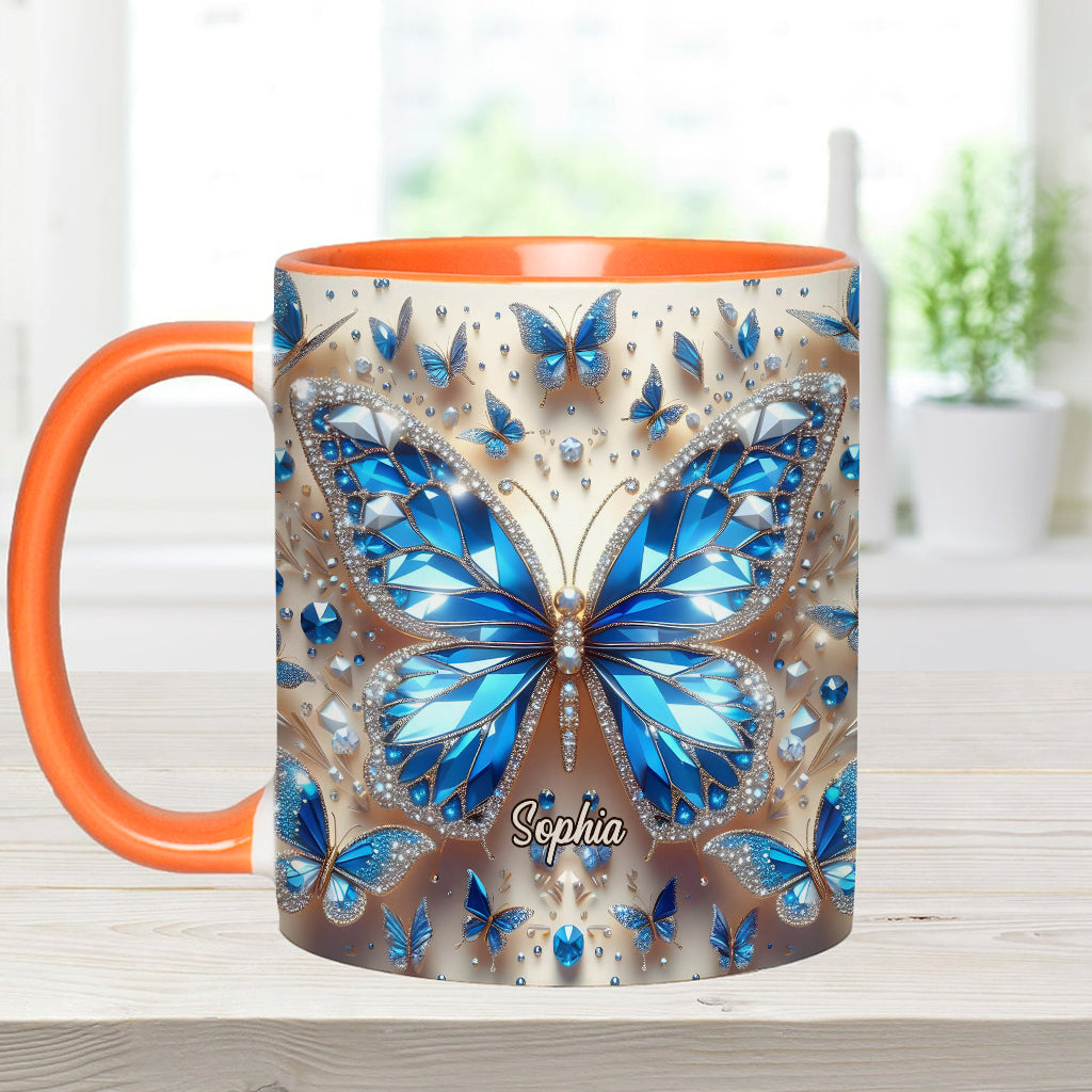 Beautiful Butterflies - Personalized Butterfly Accent Mug