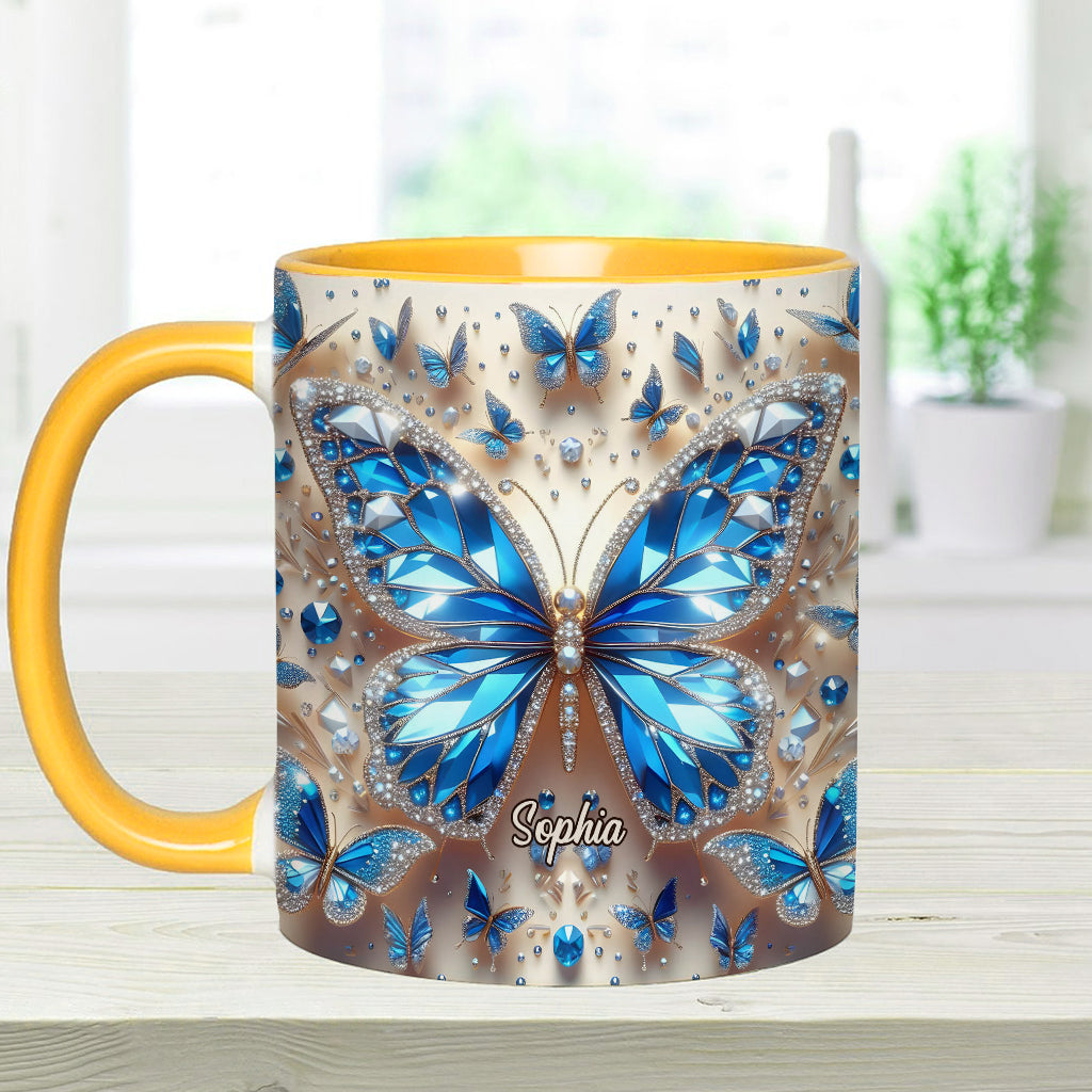 Beautiful Butterflies - Personalized Butterfly Accent Mug