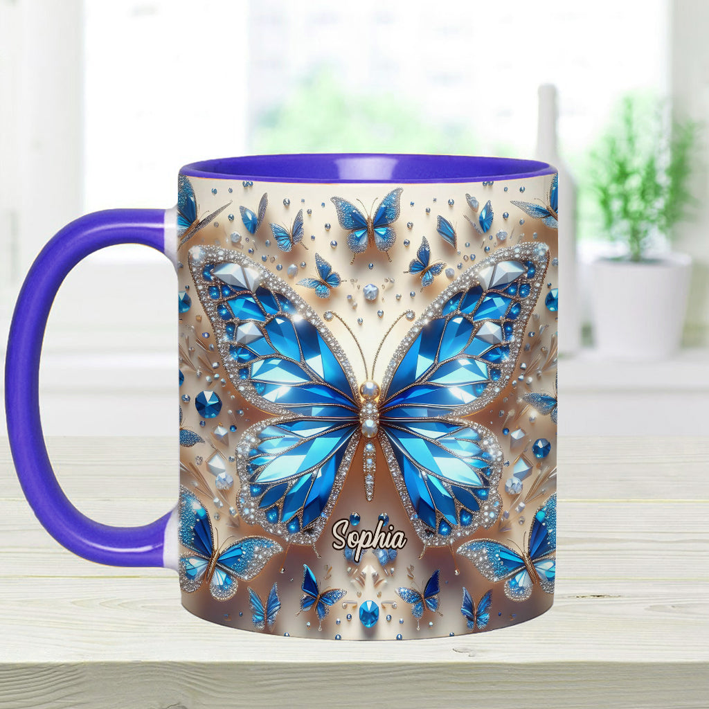 Beautiful Butterflies - Personalized Butterfly Accent Mug