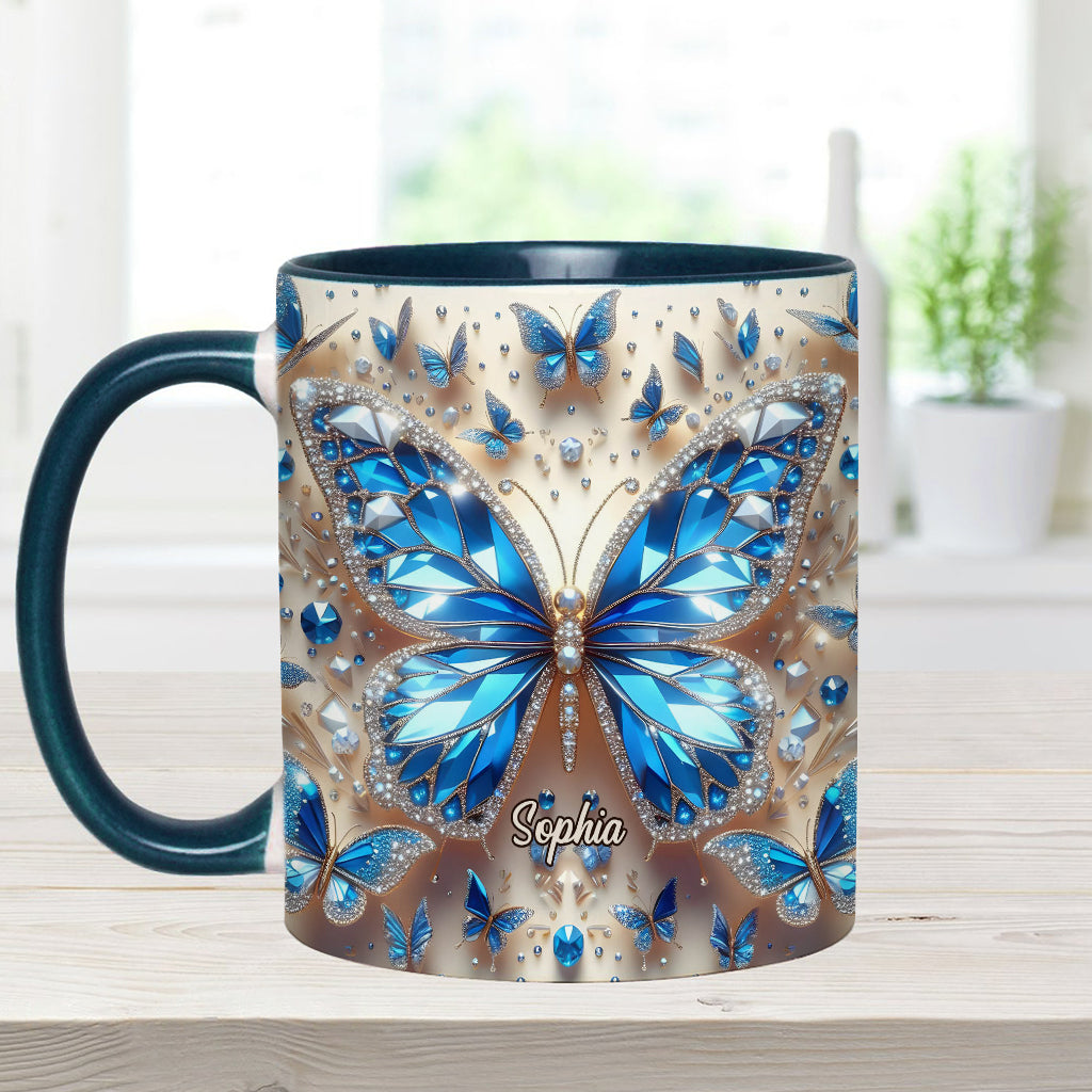Beautiful Butterflies - Personalized Butterfly Accent Mug