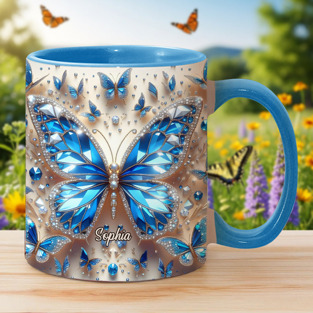 Beautiful Butterflies - Personalized Butterfly Accent Mug