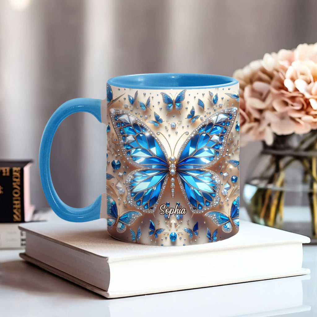 Beautiful Butterflies - Personalized Butterfly Accent Mug
