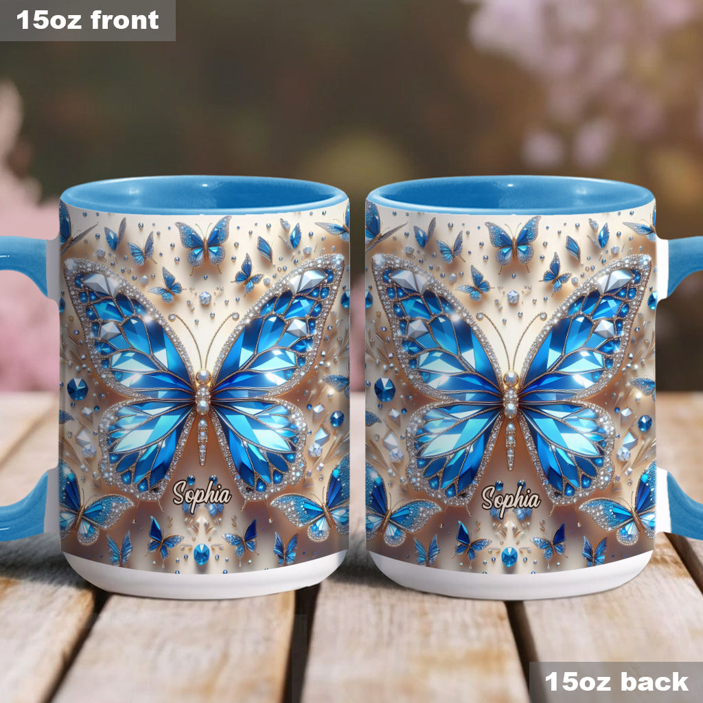 Beautiful Butterflies - Personalized Butterfly Accent Mug