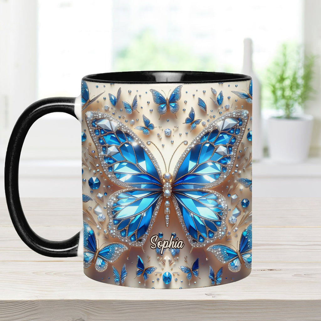 Beautiful Butterflies - Personalized Butterfly Accent Mug