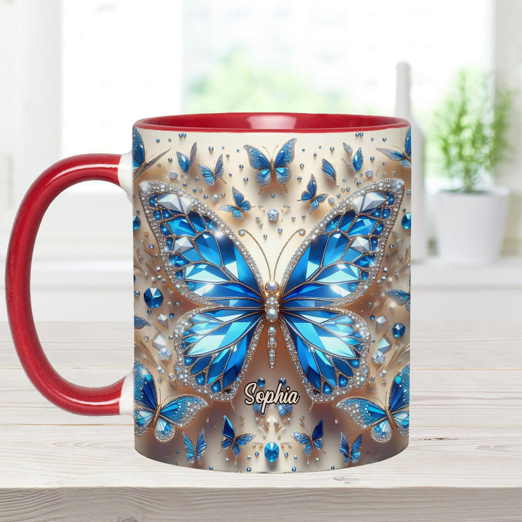Beautiful Butterflies - Personalized Butterfly Accent Mug