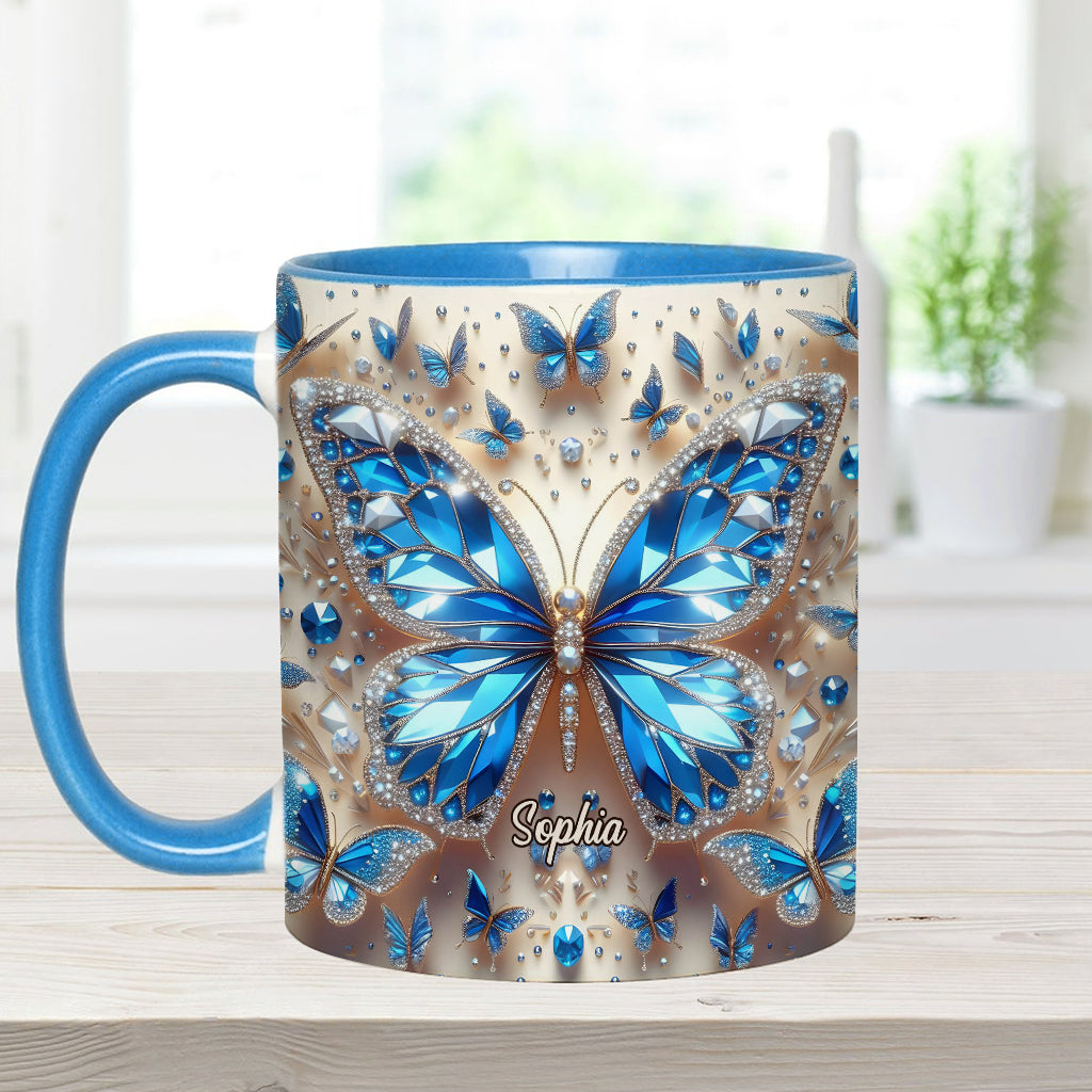 Beautiful Butterflies - Personalized Butterfly Accent Mug