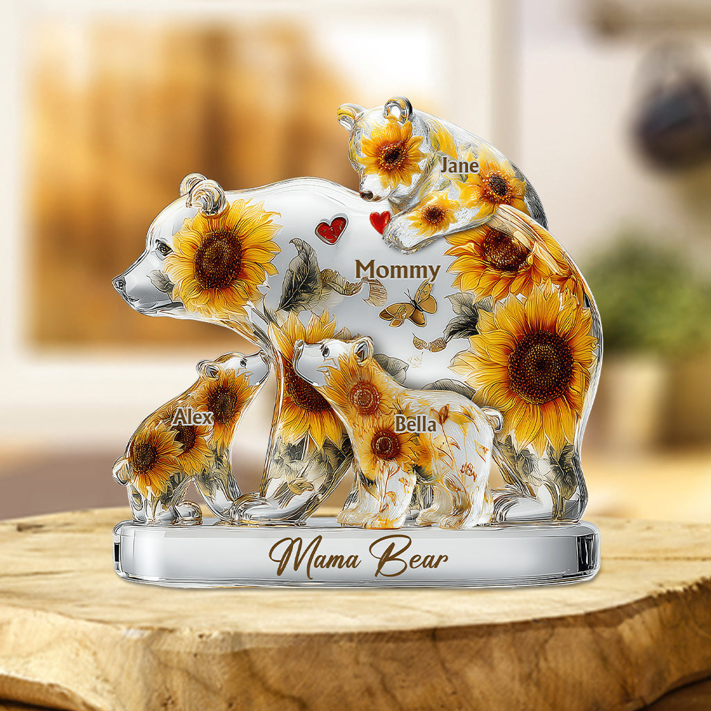 Mama Bear - Personalized Mother Custom Shaped Acrylic Plaque