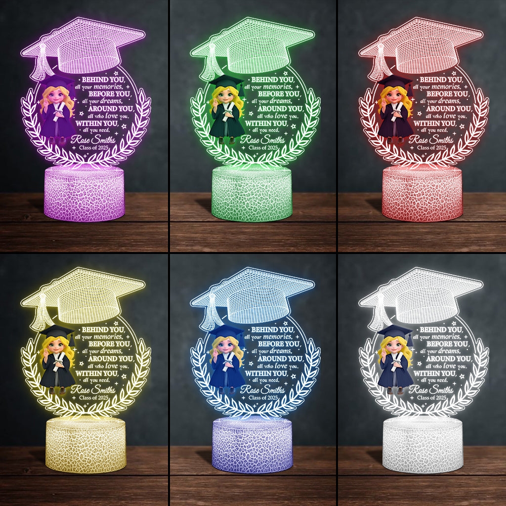 We Proud Of You - Personalized Graduation Shaped Plaque Light Base