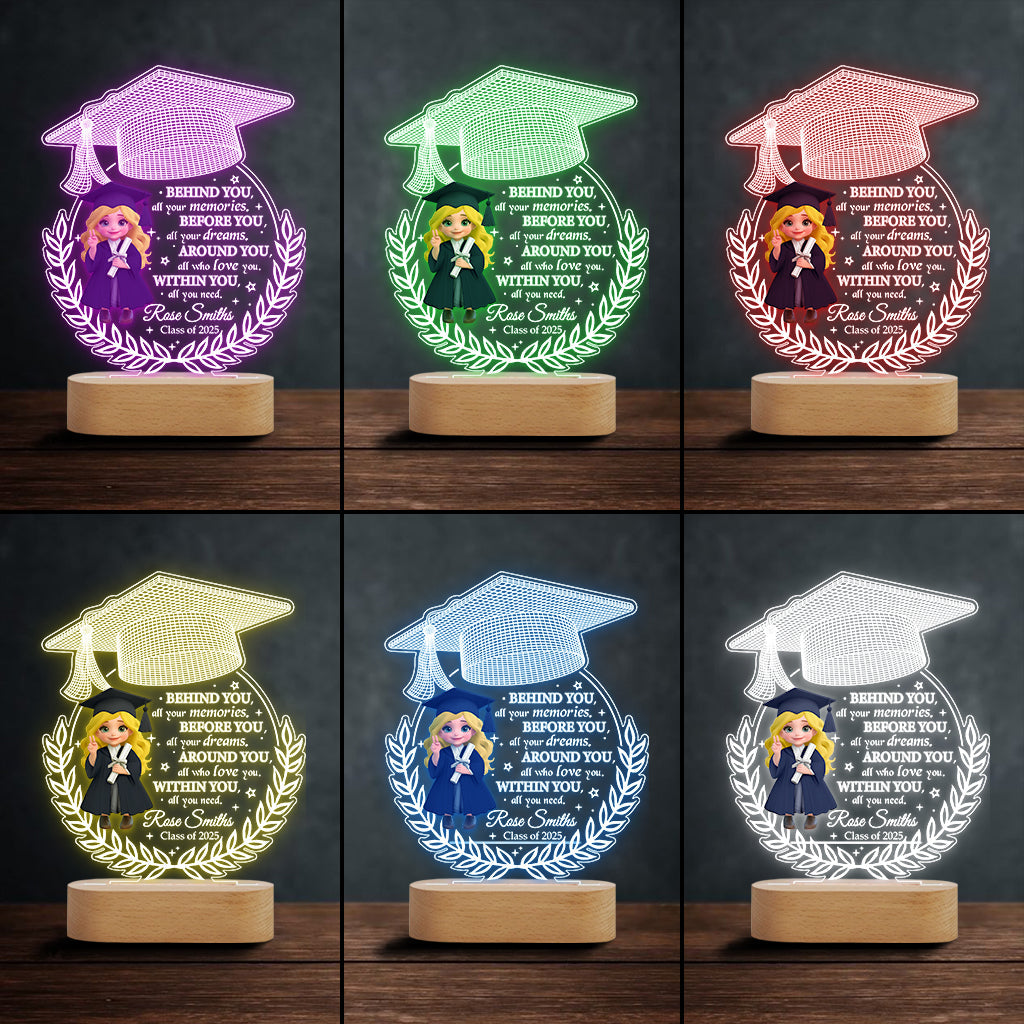 We Proud Of You - Personalized Graduation Shaped Plaque Light Base