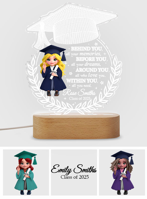 We Proud Of You - Personalized Graduation Shaped Plaque Light Base