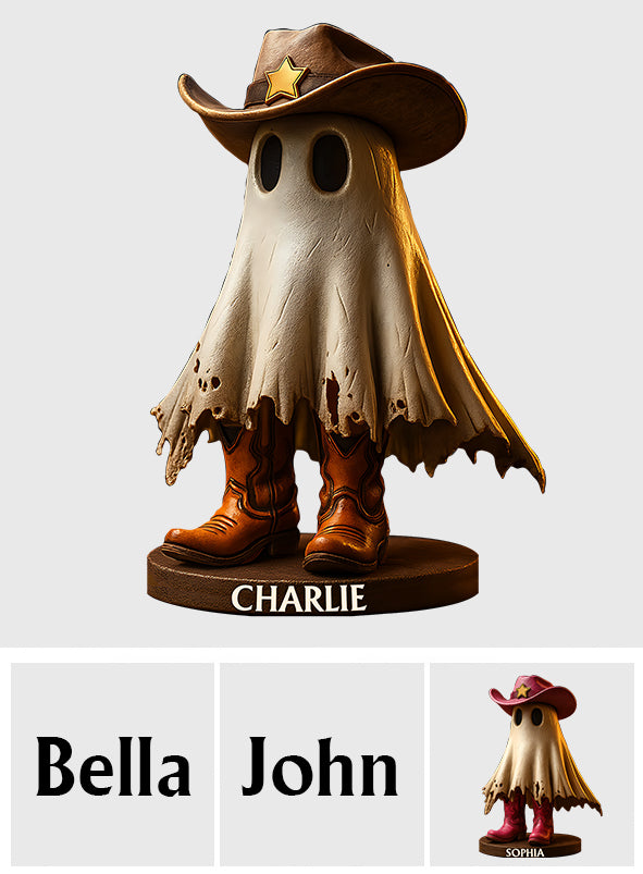 Gruselige Cowgirl-Cowboy-Figur – Personalisierte Acrylplakette in individueller Cowgirl-Form