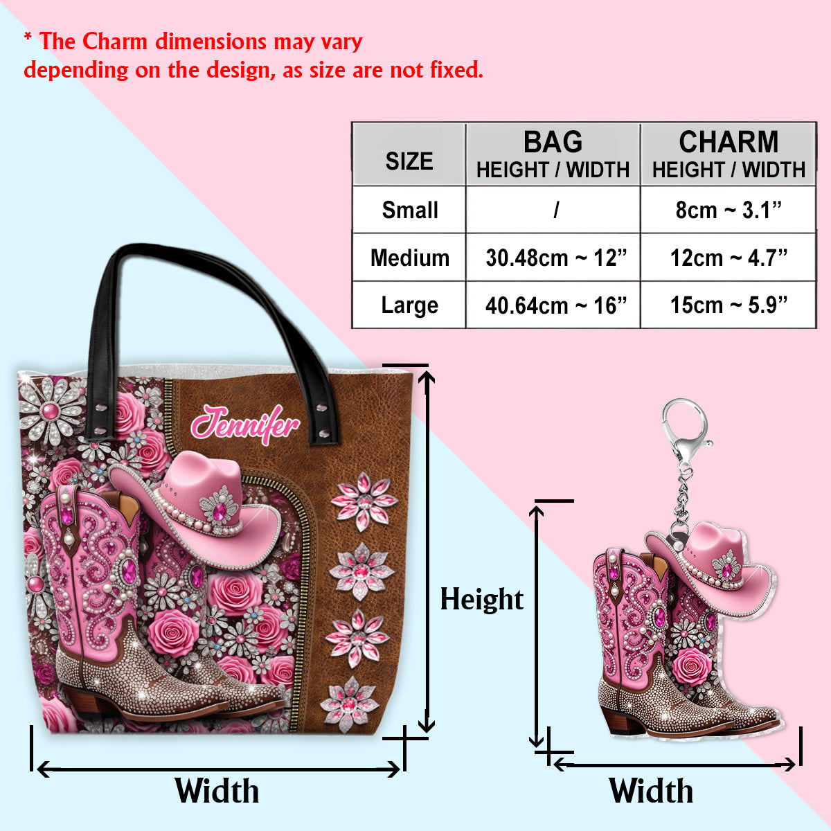 Beautiful Cowgirl Boots - Personalized Cowgirl Tote Bag