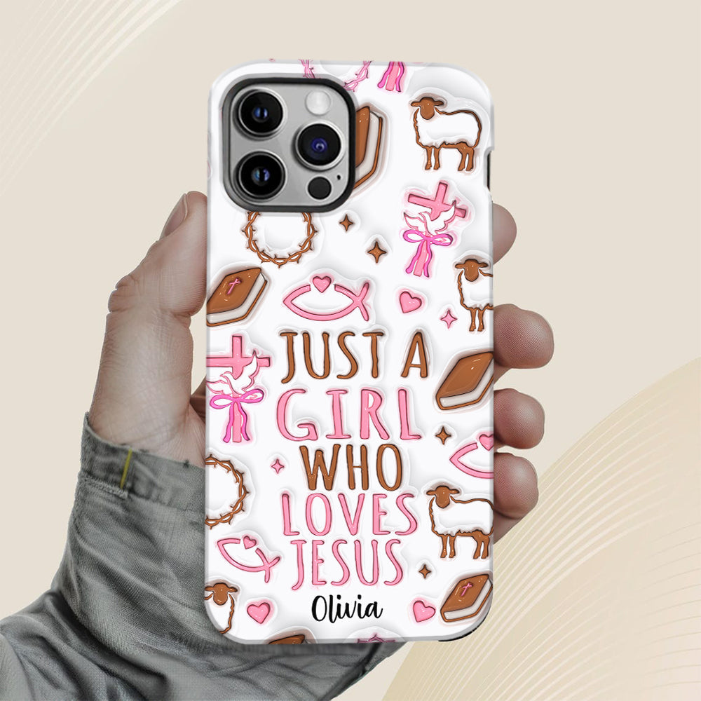 Just A Girl Who Loves Jesus - Personalized Christian Full Print Phone Case