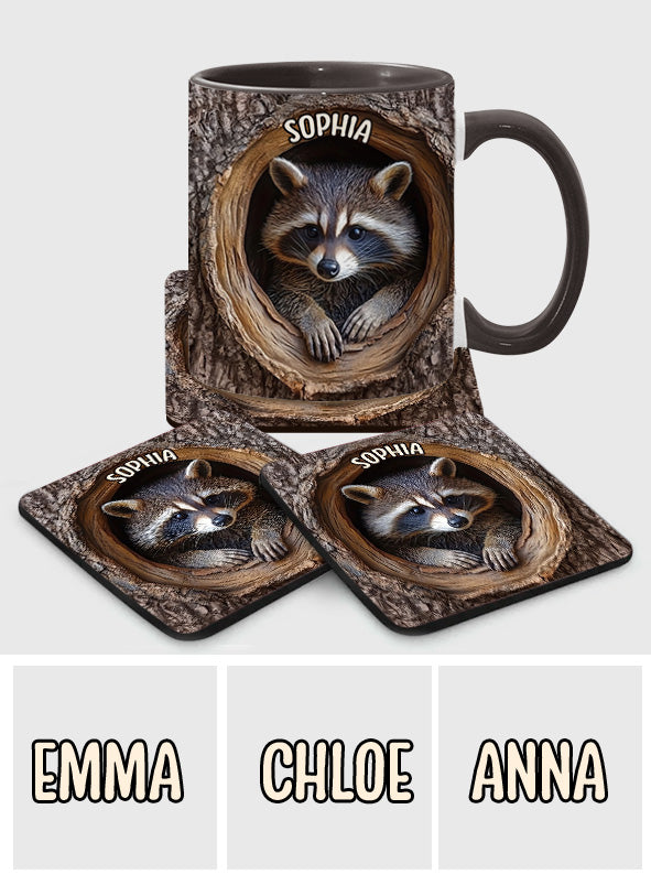 Niedlicher Waschbär - Personalisierte Tasse mit Waschbär-Motiv