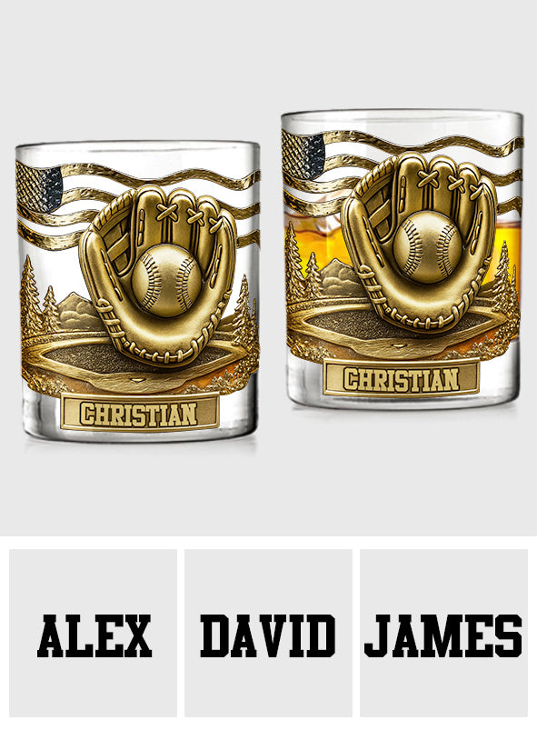 Whiskey & Baseball - Personalized Baseball Whiskey Glass