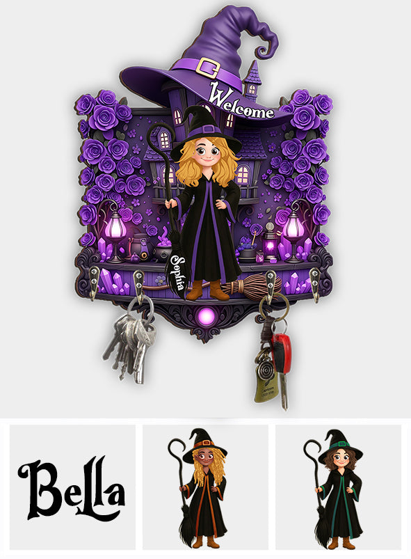 Welcome To The Witch House - Personalized Witch Custom Shaped Key Rack