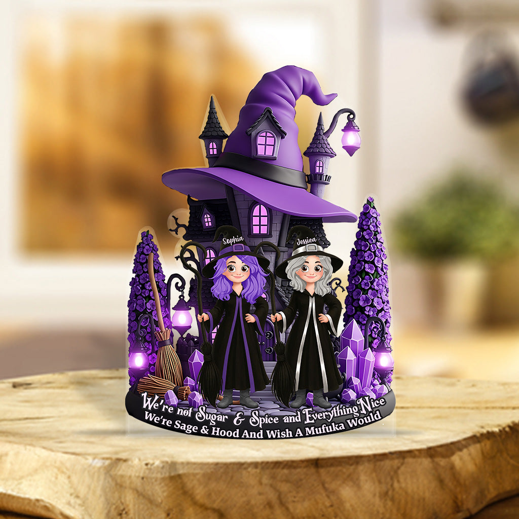 Witch Friends - Personalized Witch Custom Shaped Acrylic Plaque