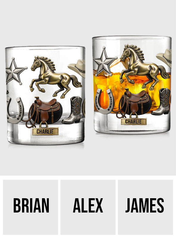Western Spirit - Verre à whisky personnalisé à motif cheval