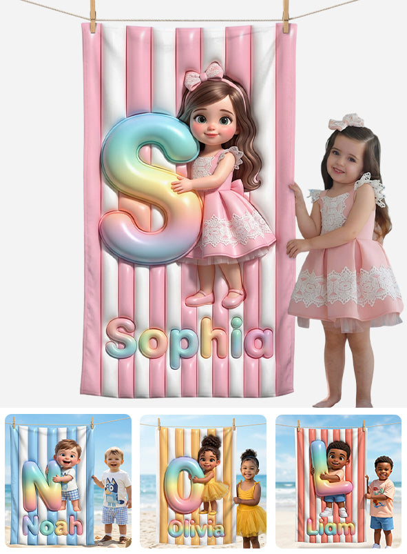Personalisierte Kinder-Sommer-Badetuch - Schnelltrocknendes Strandtuch