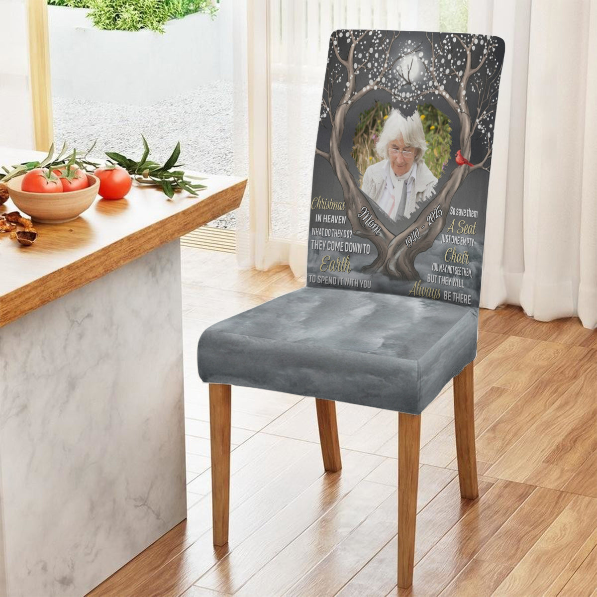 Those We Love Don't Go Away - Personalized Memorial Chair Cover Set
