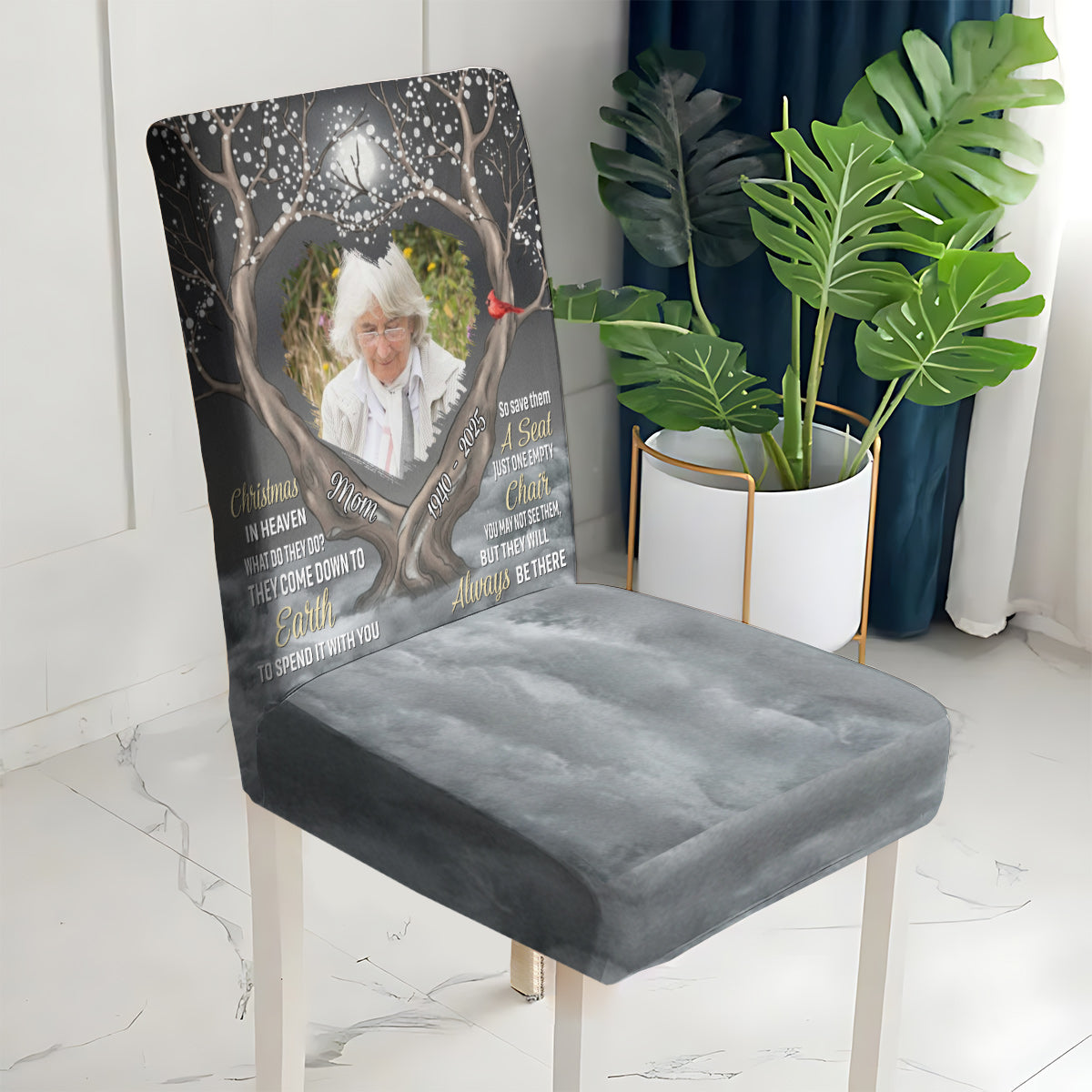 Those We Love Don't Go Away - Personalized Memorial Chair Cover Set