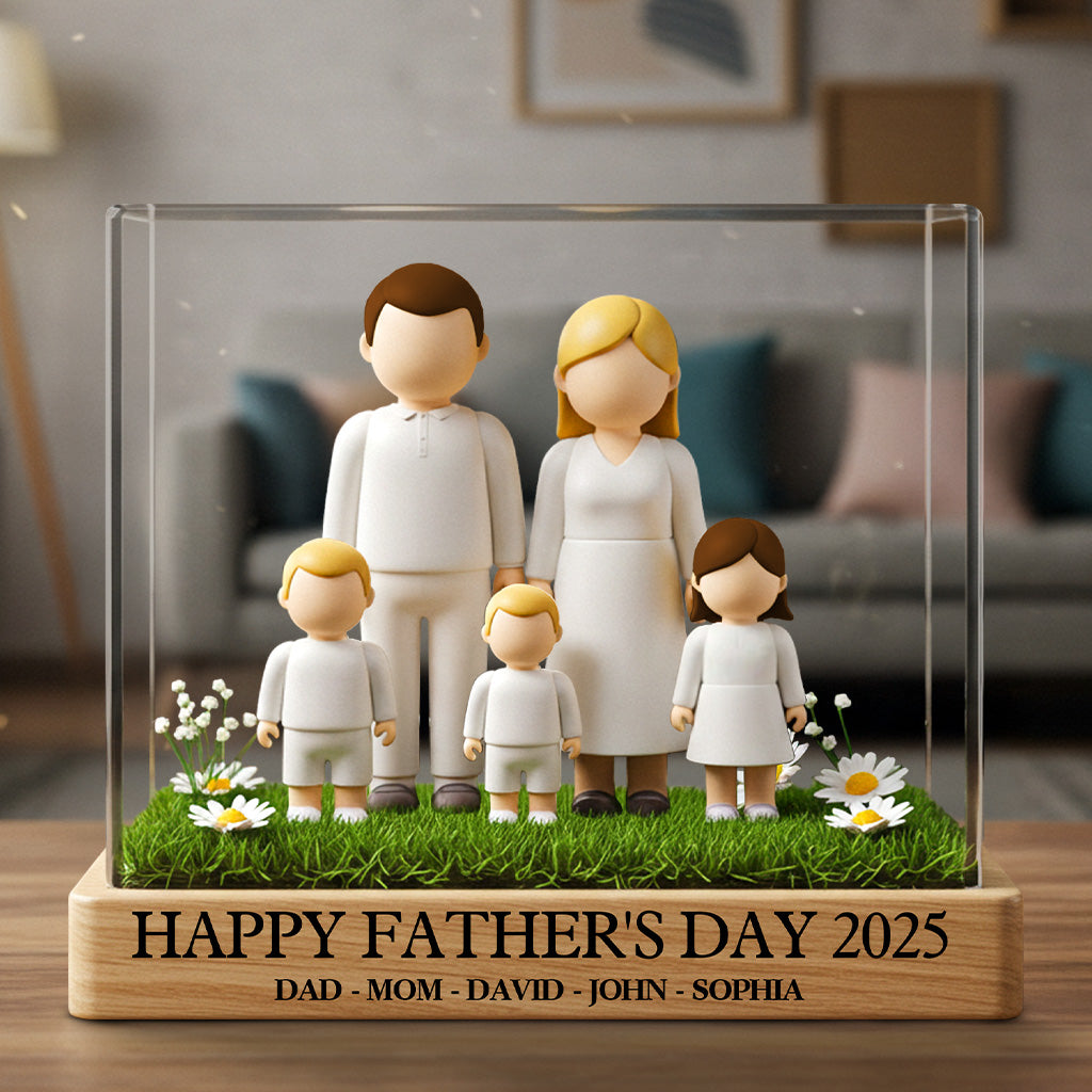 Happy Father's Day 2025 - Personalized Family Custom Shaped Acrylic Plaque