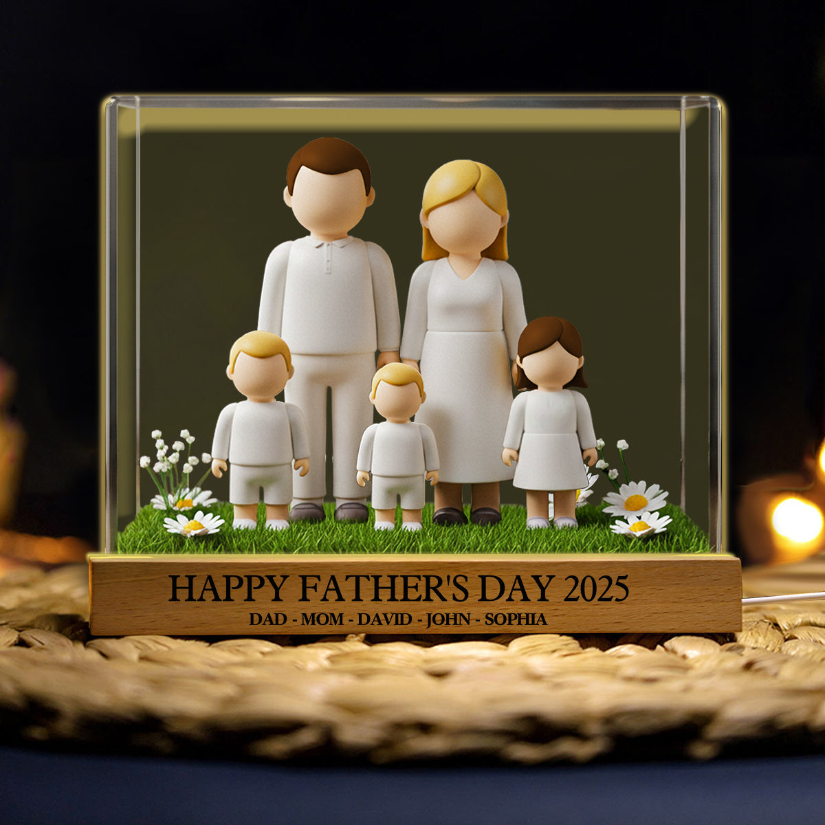 Happy Father's Day 2025 - Personalized Family Shaped Led Night Light