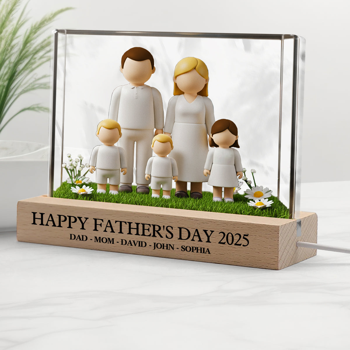 Happy Father's Day 2025 - Personalized Family Shaped Led Night Light